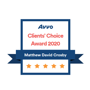 Avvo | Clients' Choice Award 2020 | Matthew David Crosby | 5 Star